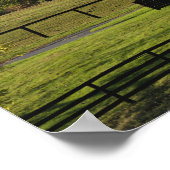 Barn op volbloed boerderij bij zonsopgang, poster (Hoek)