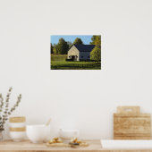 Barn op volbloed boerderij bij zonsopgang, poster (Keuken)