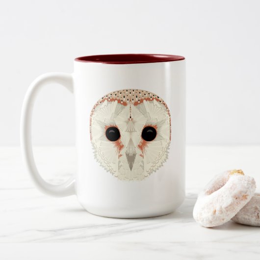 Barn Owl 15oz. Mok donkerrood (Met donut)