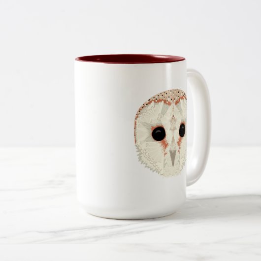 Barn Owl 15oz. Mok donkerrood (Voorkant rechts)