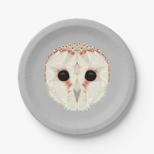 Barn Owl 7-inch papieren Borden Papieren Bordje (Voorkant)