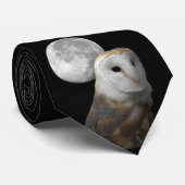Barn Owl and moon stropdas (Opgerold)