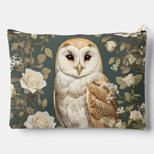 Barn Owl And White Roses William Morris Inspired Etui (Achterkant)