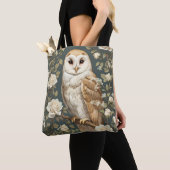 Barn Owl And White Roses William Morris Inspired Tote Bag (Dichtbij)