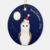 Barn Owl Animal Kerstmis Keramisch Ornament (Links)