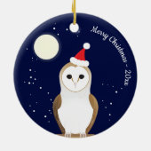 Barn Owl Animal Kerstmis Keramisch Ornament (Achterkant)