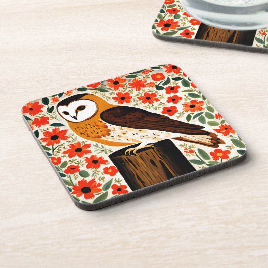 Barn Owl Bier Onderzetter (Linkerzijde)