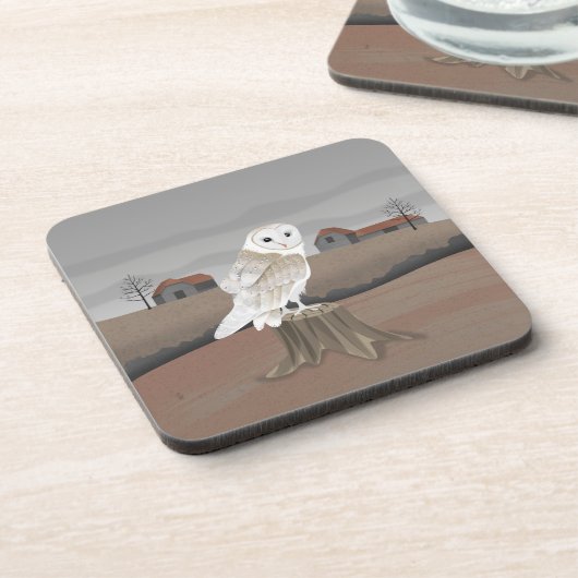 Barn Owl Bier Onderzetter (Linkerzijde)