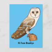 Barn owl bird cartoon illustration briefkaart (Voorkant)