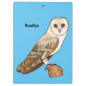 Barn owl bird cartoon illustration klembord (Achterkant)