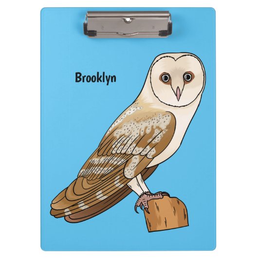 Barn owl bird cartoon illustration klembord (Voorkant)