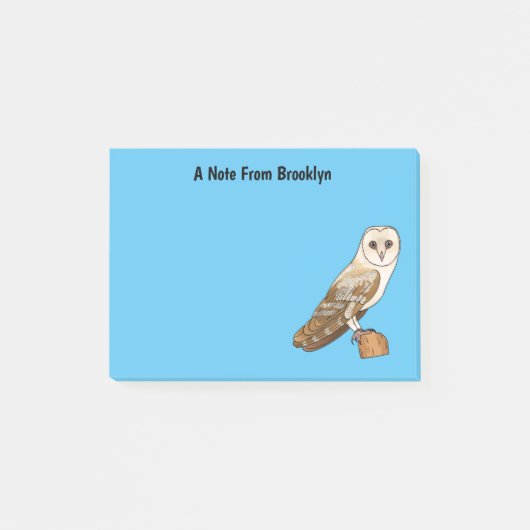 Barn owl bird cartoon illustration  post-it® notes (Voorkant)