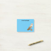 Barn owl bird cartoon illustration  post-it® notes (Op bureau)