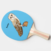 Barn owl bird cartoon illustration tafeltennisbatje (Zijkant)