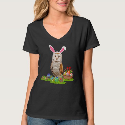 Barn Owl Bird Easter Egg Hunt Bunny Barn Owl Easte T-shirt (Voorkant)