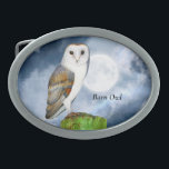 Barn Owl Bird Waterverf Painting Gesp<br><div class="desc">Dit is een mooie handbeschilderde schurenvogel. Deze natuurkunst maakt gebruik van schilderijen van artistieke kwaliteit om de kleurrijke vleugels en de bruine en witte pluim van deze wilde vogel te onthullen. Deze nachtvogel heeft een wit hartgezicht. De roep van de schuur is een griezelige vertoning die ver in de nachtelijke...</div>