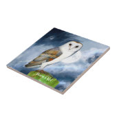 Barn Owl Bird Waterverf Painting Tegeltje (Zijkant)