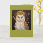 Barn Owl Bride-kaart Kaart (Gele Bloem)