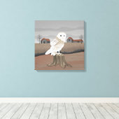 Barn Owl Canvas Afdruk (Insitu (Houten vloer))