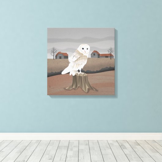 Barn Owl Canvas Afdruk (Insitu (Houten vloer))