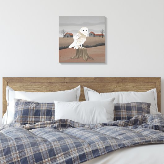 Barn Owl Canvas Afdruk (Insitu (Slaapkamer))