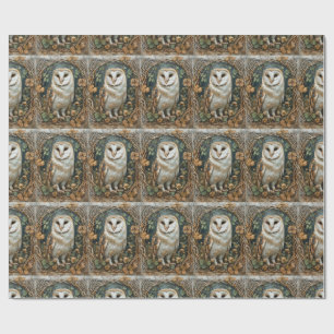 Barn Owl Celtic Forest Lijst Pagan Natuur Spirit Cadeaupapier