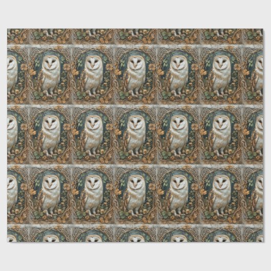 Barn Owl Celtic Forest Lijst Pagan Natuur Spirit Cadeaupapier (Vlak)