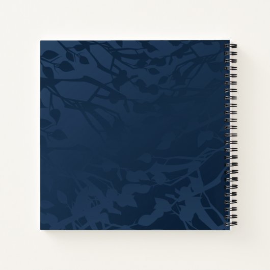 Barn Owl, Dark Blue Personalized Journal Notitieboek (Achterkant)