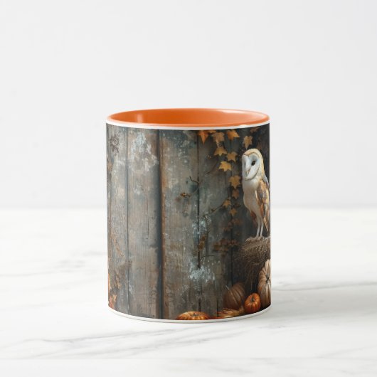  Barn Owl en Barn Wood Herfst Mok (Midden)