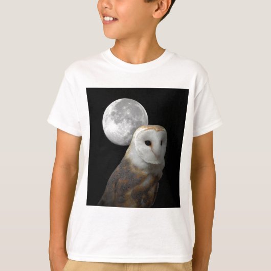 Barn Owl en T-shirt voor volle maan kinderen (Voorkant)