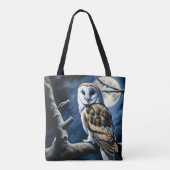 Barn Owl en volle maan Tote Bag (Achterkant)