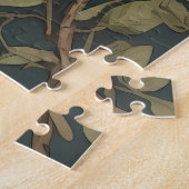 Barn Owl en Witte Rozen William Morris Geïnspireer Legpuzzel (Zijkant)