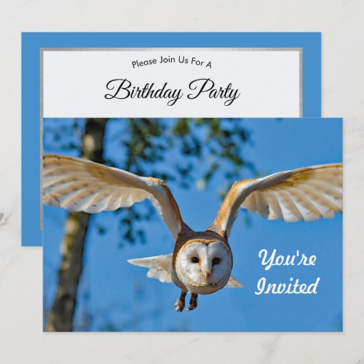 Barn Owl Flight Photo Birthday Kaart (Voorkant / Achterkant)