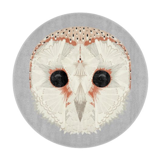 Barn Owl Glass Cutting Board Snijplank (Voorkant)