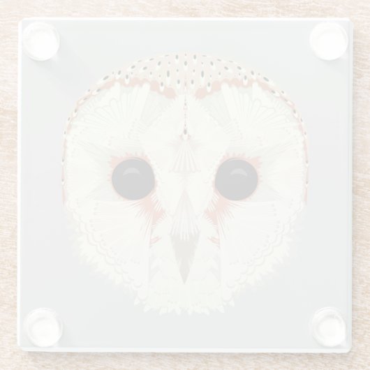 Barn Owl Glass Onderzetter Glazen Onderzetter (Achterkant)