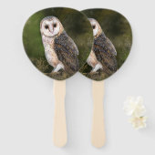 Barn Owl Hand Fan Handwaaier (Voorkant en achterkant)