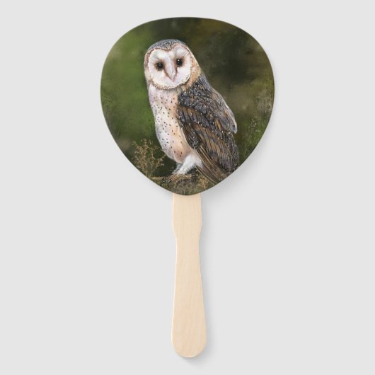 Barn Owl Hand Fan Handwaaier (Achterkant)