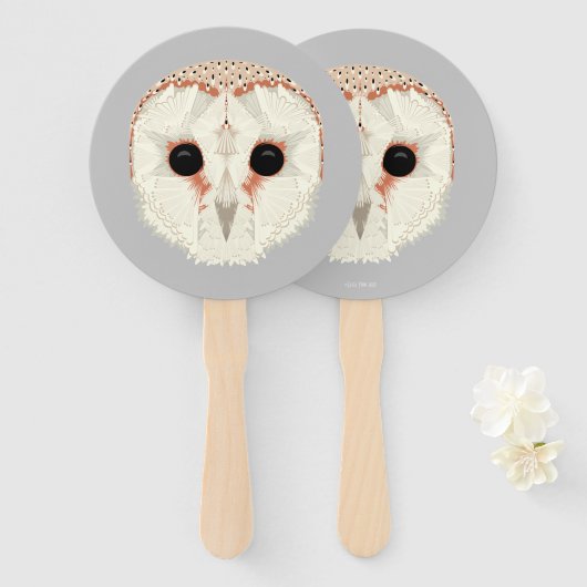 Barn Owl Hand Fan Handwaaier (Voorkant en achterkant)
