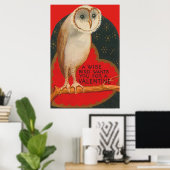 Barn Owl Heart Tree Stars Valentijn Poster (Thuiskantoor)