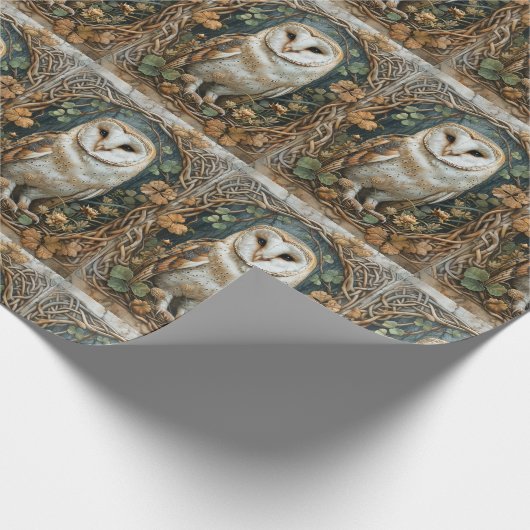Barn Owl iCeltic Forest Lijst Pagan Natuur Spirit Cadeaupapier (Hoek)