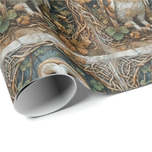 Barn Owl iCeltic Forest Lijst Pagan Natuur Spirit Cadeaupapier (Rol Hoek)