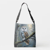 Barn Owl in een bos Crossbody Tas (Achterkant)