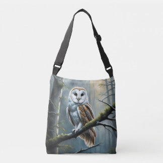 Barn Owl in een bos Crossbody Tas