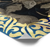 Barn Owl in een nachtbos William Morris Style Poster (Hoek)