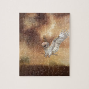 Barn Owl in Flight Digital Painting Legpuzzel
