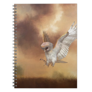 Barn Owl in Flight Digital Painting Notitieboek