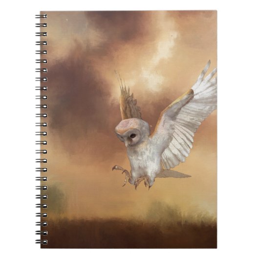 Barn Owl in Flight Digital Painting Notitieboek (Voorkant)