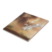 Barn Owl in Flight Digital Painting Tegeltje (Zijkant)