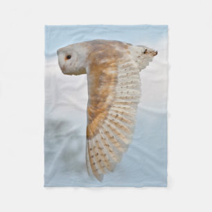 Barn Owl in Flight Fleece Blanket Deken