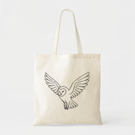 Barn Owl in Flight Line Art Tote Bag